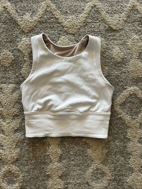 Lululemon Women’s Cream High-Neck Crop Tank Top